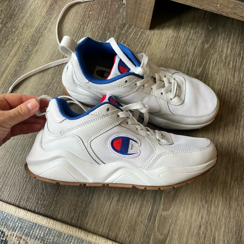 Champion Kids White and Blue Sneakers